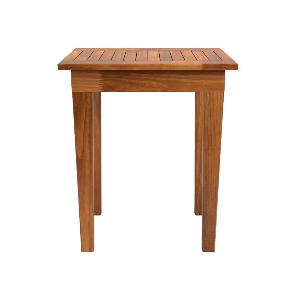 Miniatura Mesa Lateral 50x35 Ripada Madeira Rustica Castanho