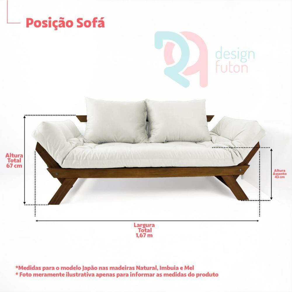 Miniatura Sofá Japão Futon Preto Madeira Maciça Imbuia