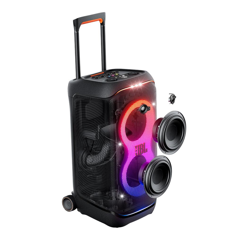 Caixa de Som Bluetooth JBL Party Box Stage 320, IPX4, Show de luzes, Até 18 horas de reprodução, 240W Bivolt