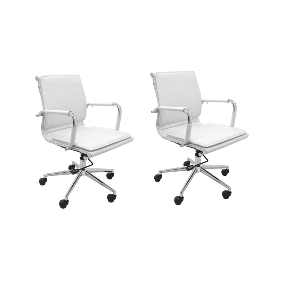 Miniatura Kit 2 Cadeiras de Escritório Office Valência Rivatti Branco