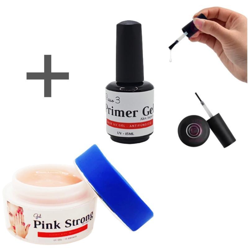 Miniatura Kit Gel Construtor De Unhas + Primer Em Gel Alex Pra Unha
