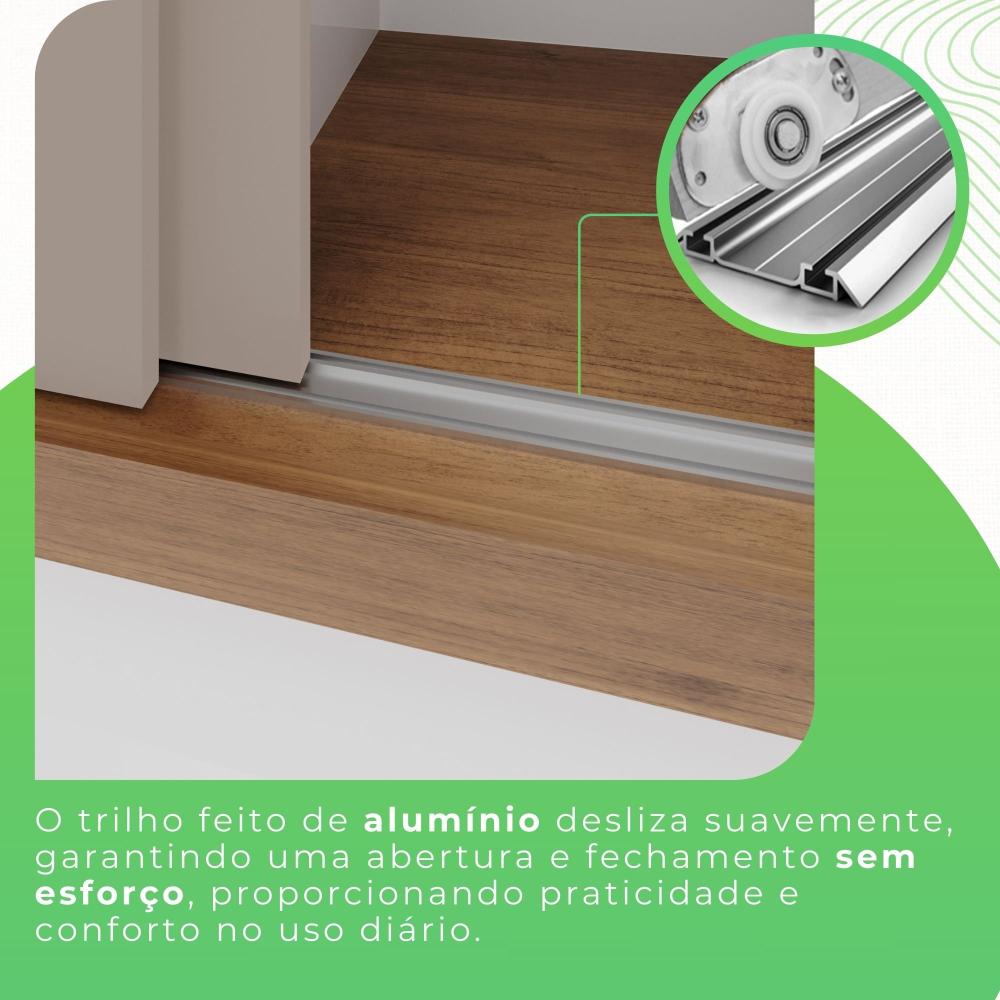 Guarda Roupa Casal 3 Portas 4 Gavetas Costa Rica Cinamomo / Off White