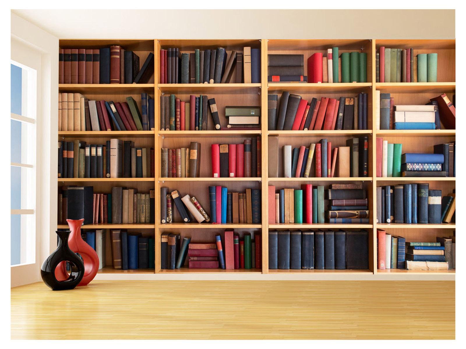 Miniatura Papel De Parede 3D Estante De Livros Fundo Vídeo 3,5M Est05
