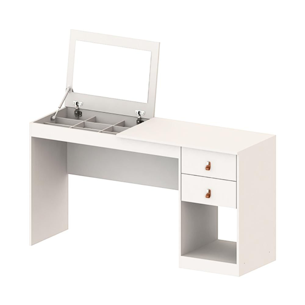 Miniatura Penteadeira com 1 Porta com Espelho e 2 Gavetas 140cm Multimóveis CR35266 Branco