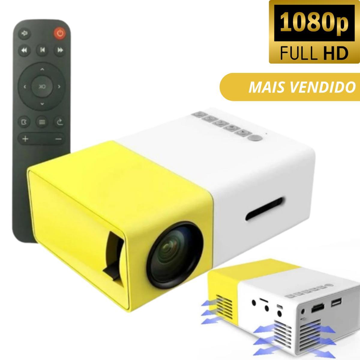 Miniatura Mini Projetor Portátil Cinema Led 1080P 600 Lumens Hdmi Cor