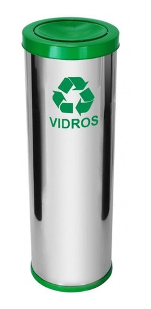 Miniatura Lixeira Em Aço Inox Com Tampa Meia Esfera Pintada 30 Litros