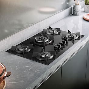 Miniatura Cooktop a Gás 5 Bocas Dako Supreme com Queimador Tripla Chama Preto