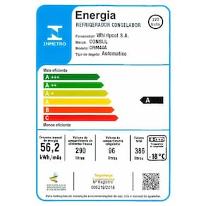 Geladeira Consul Duplex CRM44AB Frost Free 386L com Altura Flex, Função Turbo, Iluminação em LED e Freezer Espaçoso - Branca 220V