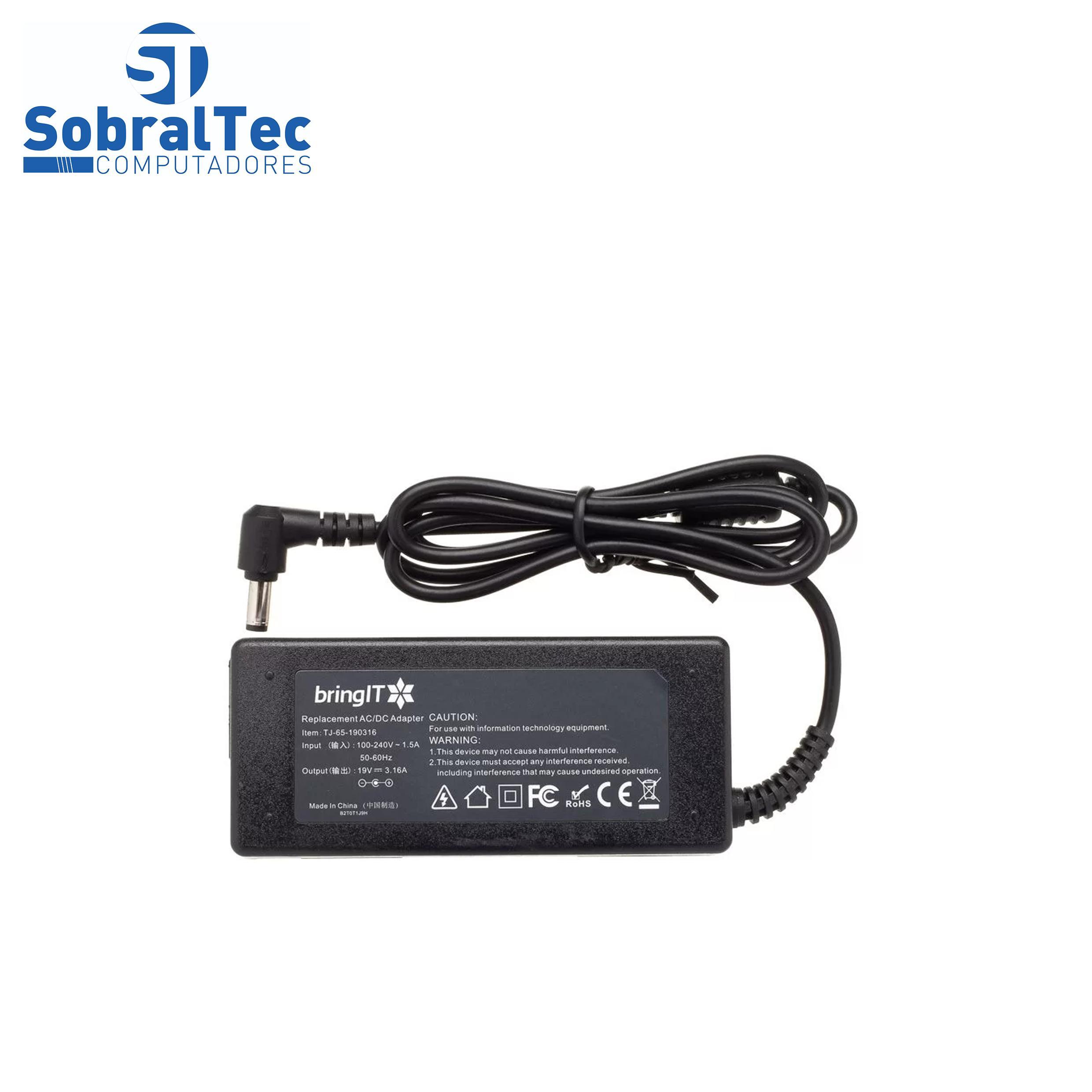 Miniatura Carregador Notebook Dell bringIT 19V 3.16A 60W Preto