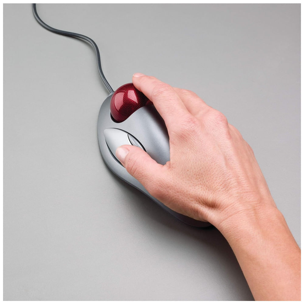 Miniatura Mouse Ergonômico com Fio e 4 Botões Programáveis, LOGITECH 910 000806, Cinza