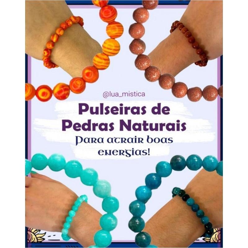Miniatura Pulseira Pedra Natural Apatita Azul 8Mm Evolução Espiritual