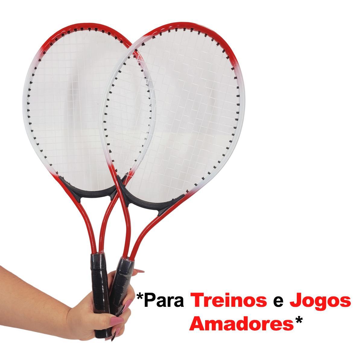 Miniatura Kit Jogo Tênis Quadra Infantil Amador 2 Raquetes E Bolsa