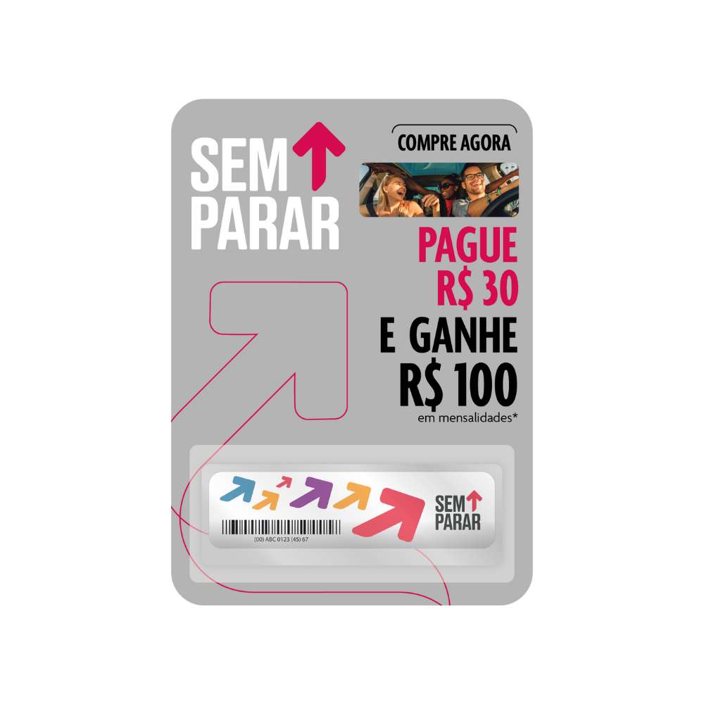 Miniatura Etiqueta Eletrônica Stick Sem Parar Pague 30 Reais e Ganhe 100 Reais em Mensalidades