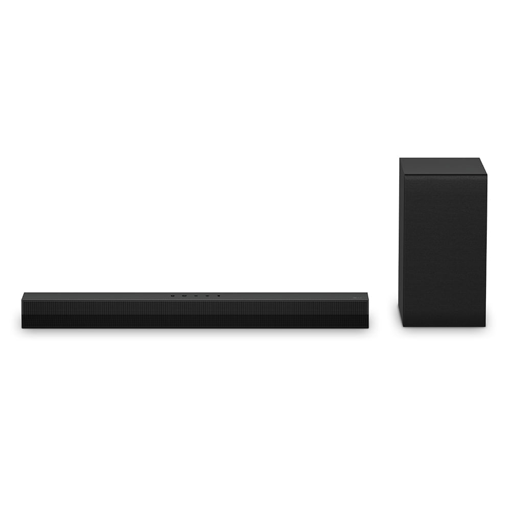 Miniatura Soundbar LG com Subwoofer sem Fio, 2.1 Canais, AI Sound Pro, Conexões Múltiplas e 300W RMS - S40T Bivolt