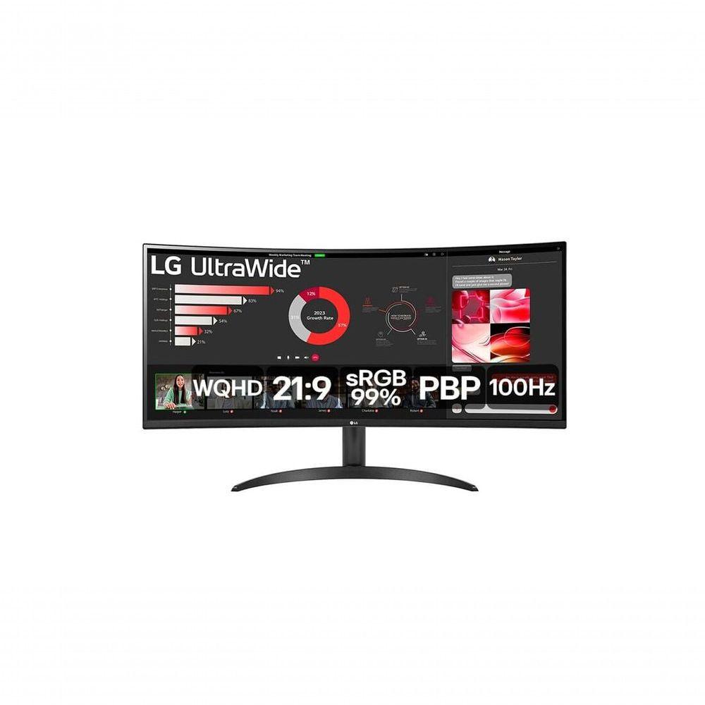 Miniatura Monitor LG UltraWide Curvo Tela VA de 34” WQHD 3440 x 1440 21:9 sRGB 99% HDR10 PBP 100Hz AMD FreeSync 34WR50QC-B