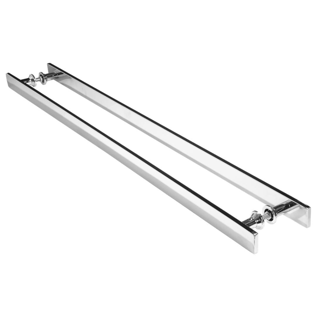 Miniatura Puxador Barra Chata Inox Para Porta De Madeira Vidro 70 Cm Puxador - Porta - Aço inox, madeira