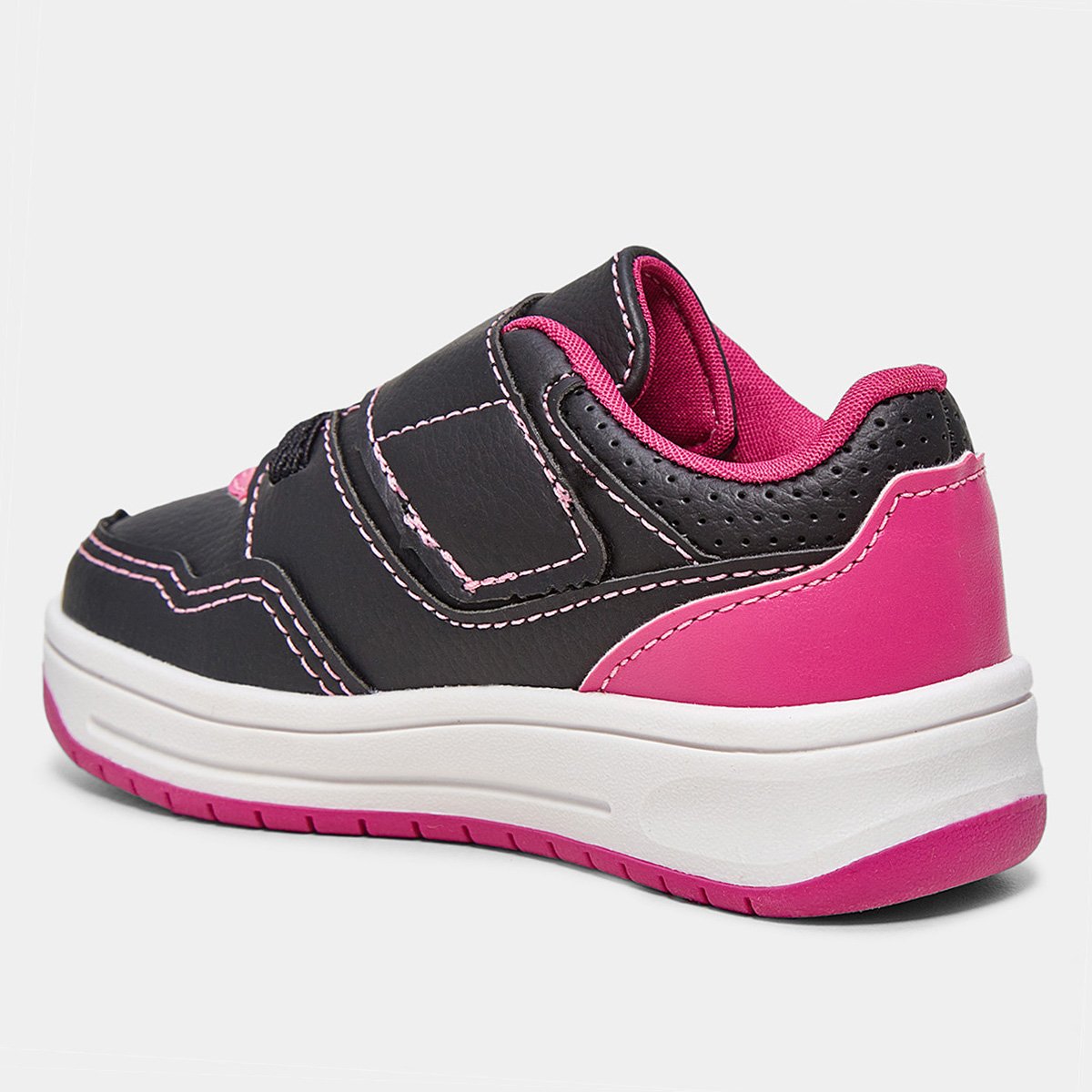 Miniatura Tênis Infantil Kurz Logo Flash Menina Preto+Pink - 20