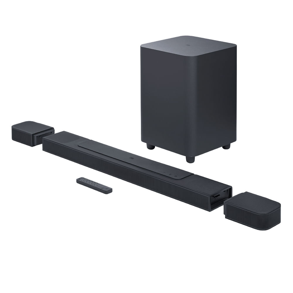 Miniatura Soundbar JBL BAR1000 7.1.4 Canais com Ponteiras Destacáveis Multibeam Dolby Atmos DTSX 440W e Wi-Fi Bivolt