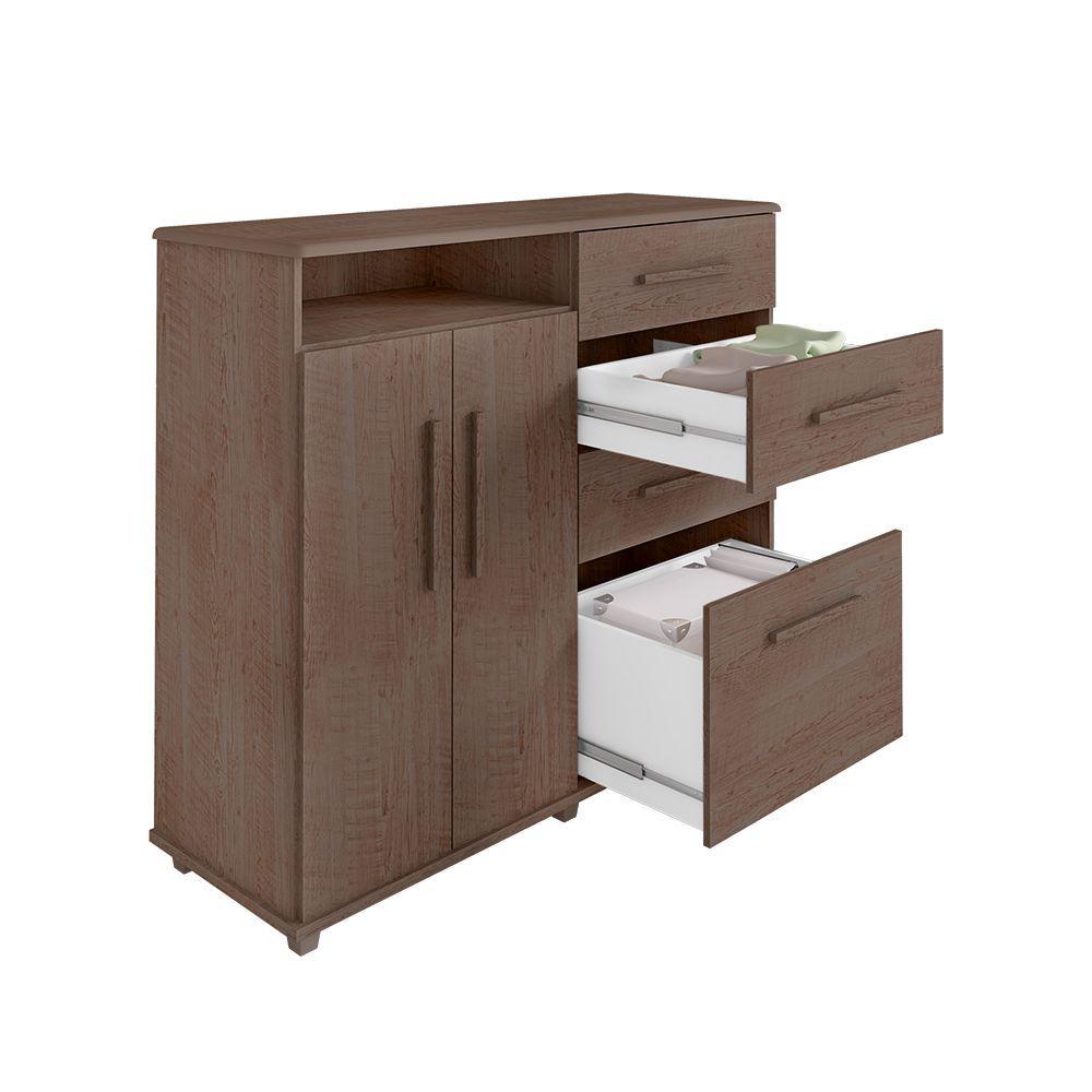 Miniatura Cômoda Helena Com 2 Portas E 4 Gavetas Chocolate - Cor: Marrom