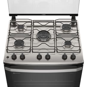 Miniatura Fogão Electrolux 5 bocas Efficient FE5IB Mesa Inox PerfectCook VaporBake Bivolt Branco