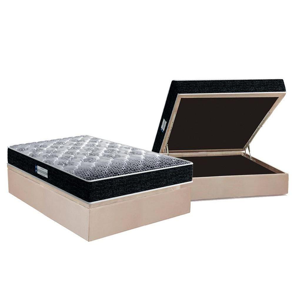 Miniatura Cama Box Baú Casal: Colchão Espuma Probel D33 / Eppedic Prodormir Tech1500 + Base Clean(138X188)