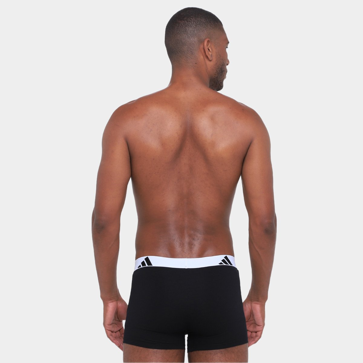 Miniatura Kit Cueca Boxer Adidas 3 Peças Preto+Branco - G