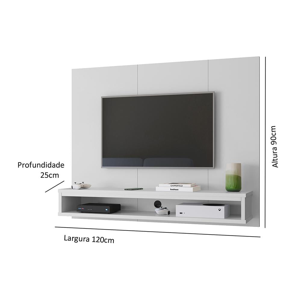 Miniatura Painel Sala Quarto Com Nicho Tv’s Até 48 Polegadas Cissa - Branco - Lojas RPM