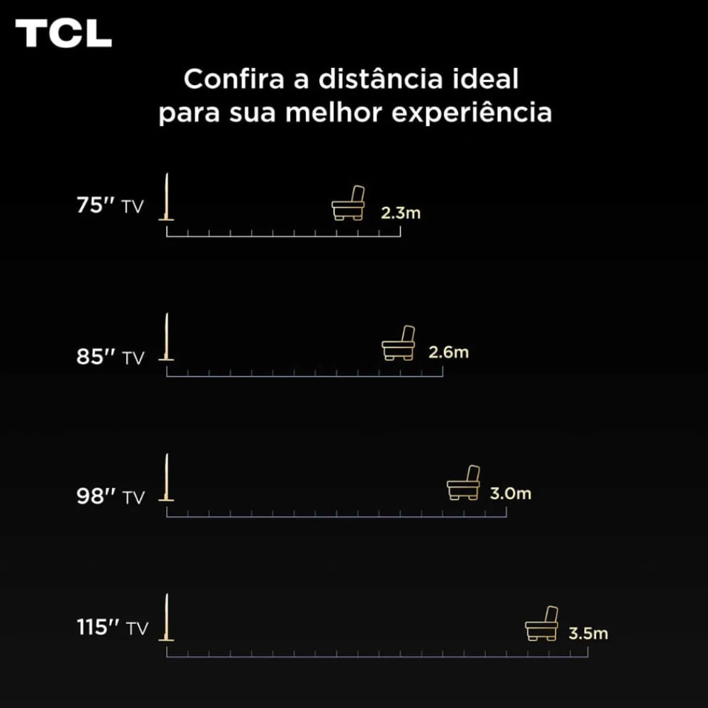 Miniatura Smart TV TCL 85 Polegadas 85P7K 4K UHD QLED Google Tv Preto - Bivolt