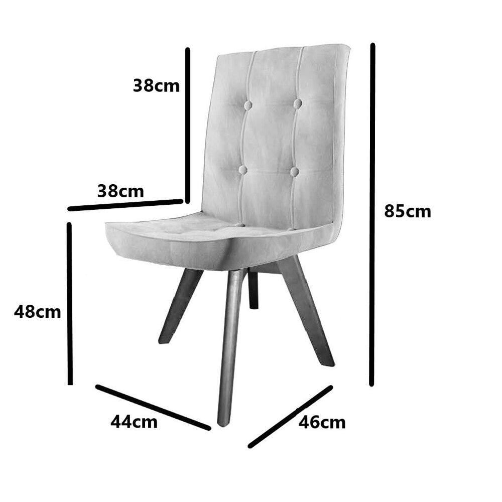 Miniatura Conjunto 04 Cadeira De Jantar Drop Com Botão Base Giratória Freijó Suede Amarelo