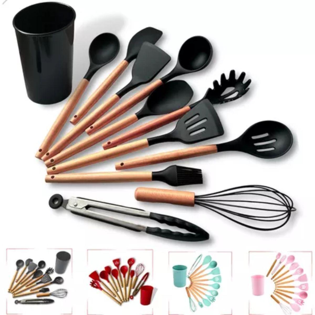 Miniatura Kit 12 Utensilios De Cozinha Presente Mães