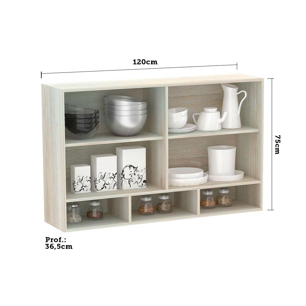 Miniatura Armário 120cm 2 Portas C/Nicho Legno Crema C/Branco Pola
