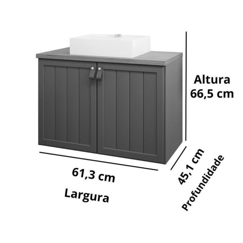 Miniatura Gabinete para Banheiro 60cm com Espelheira Brisa Espresso Móveis Titanium