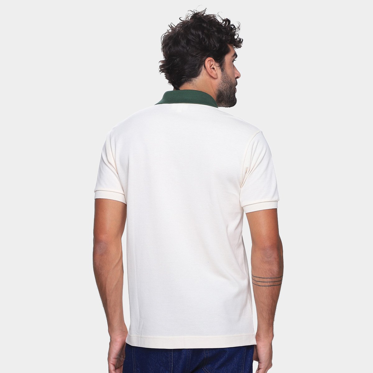 Miniatura Camisa Lacoste Polo Contrast Collar Masculina Branco - G