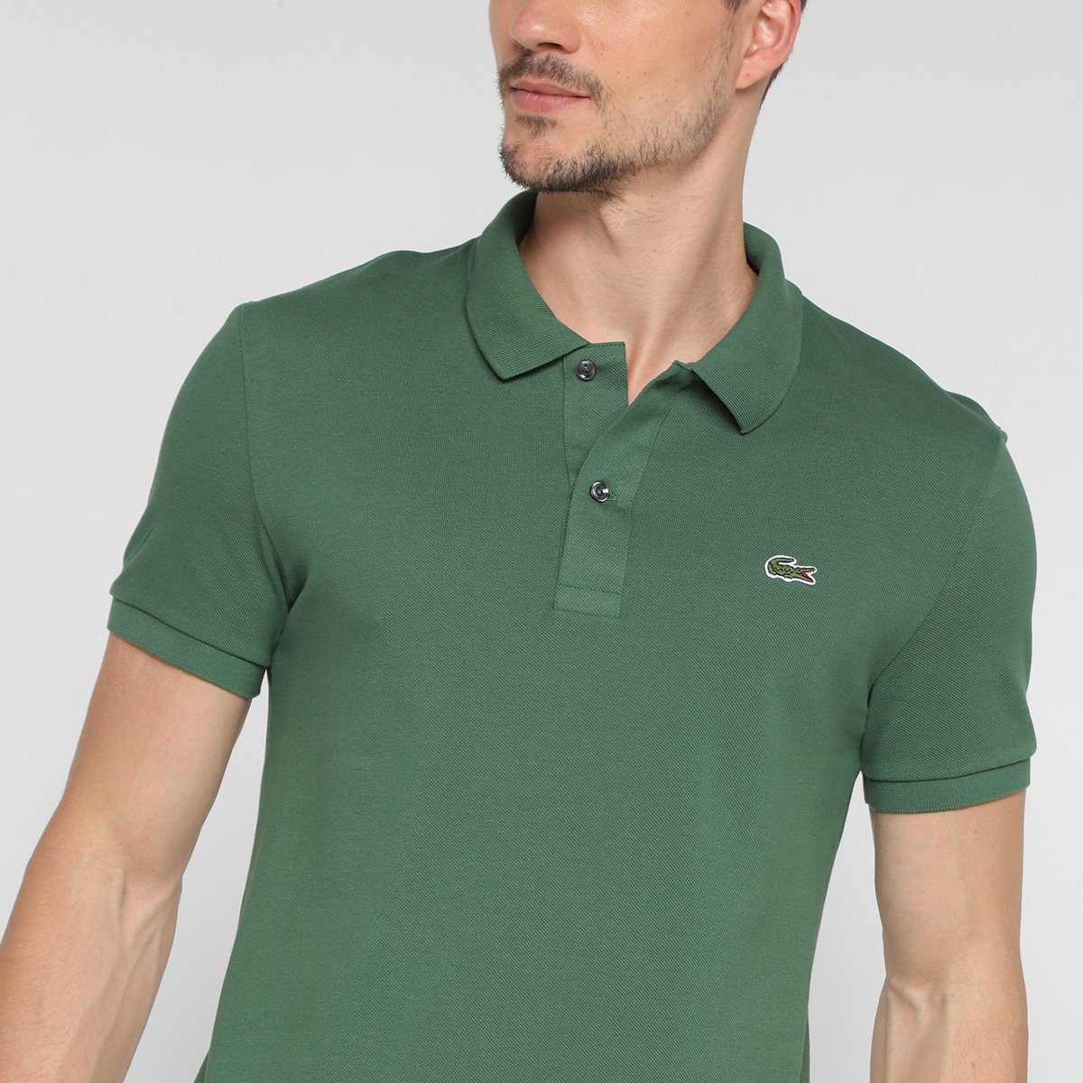 Miniatura Camisa Polo Lacoste Slim Fit Piquet Masculina Verde - G
