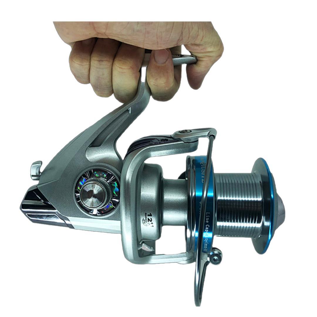 Miniatura Molinete Pesca Praia Aq 10000 -13 Rolamentos Drag:25Kg