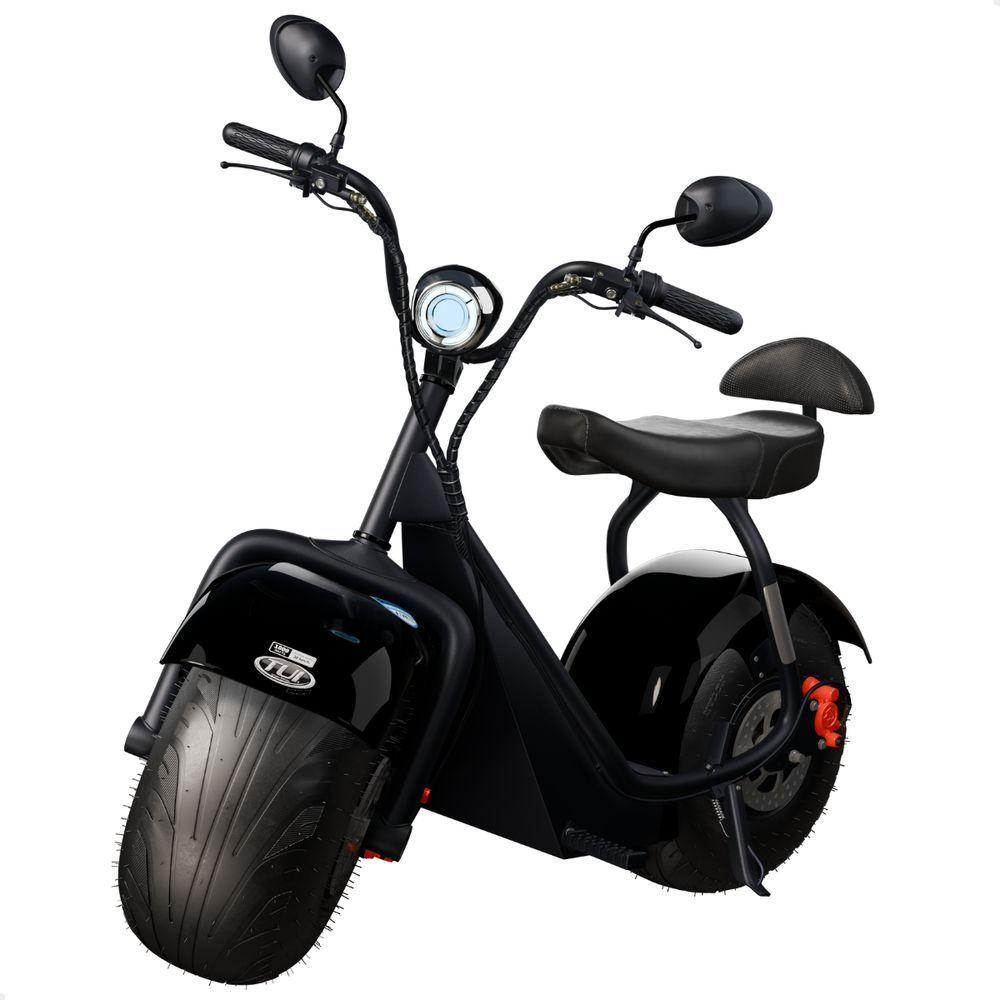 Miniatura Scooter Elétrica 1000w Tui 2 Lugares Autonomia 60km Sem Cnh Preto