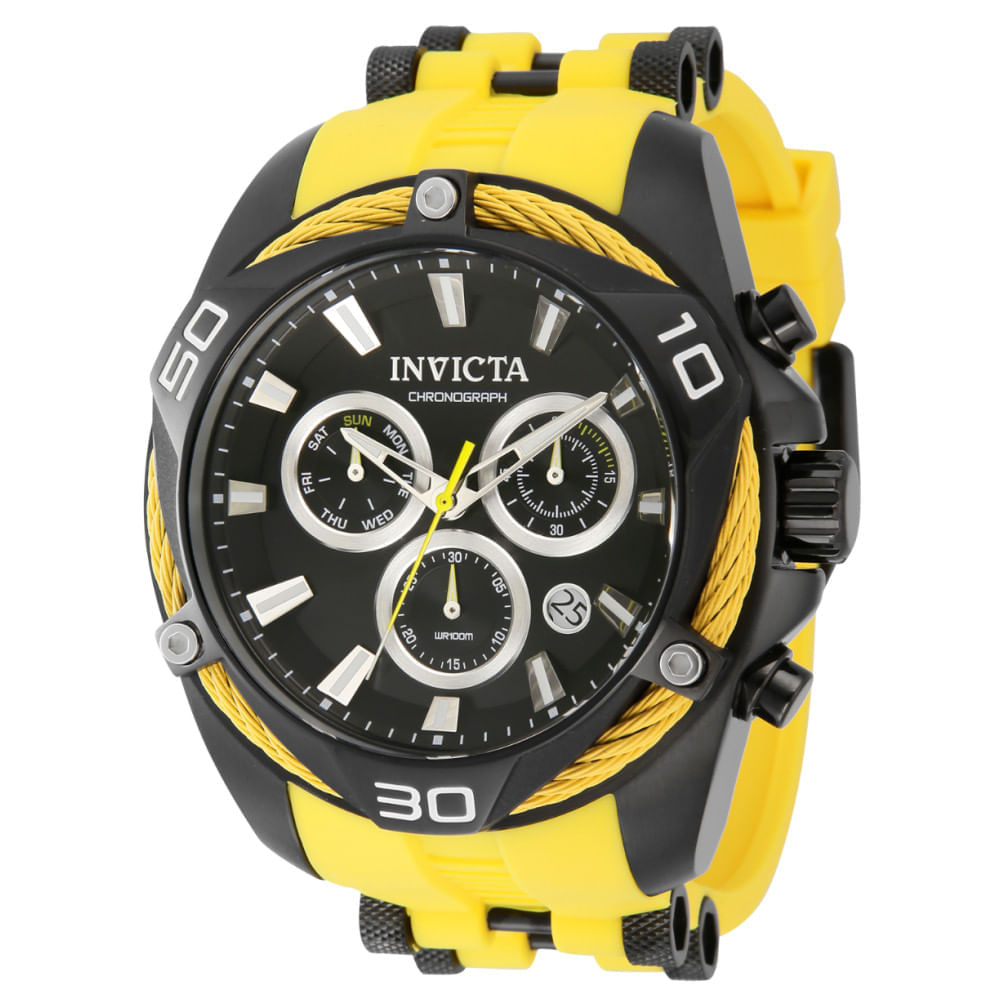 Miniatura Relgio masculino Bolt Swiss Ronda Z60 FE calibre - 50 mm. Preto. Amarelo 43767, Invicta