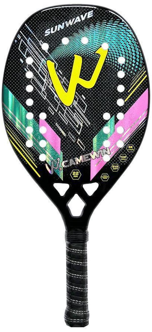 Kit 2 Raquetes Beach Tennis Camewin 100% Fibra De Carbono 3K
