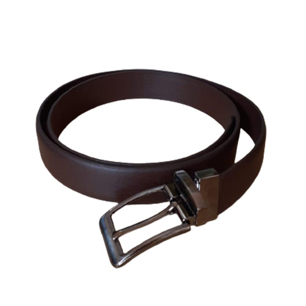 Miniatura Cinto Social Masculino Dupla Face Preto E Marrom Couro Full