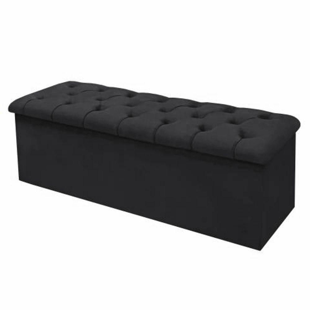 Miniatura Calçadeira Baú Giovana Queen 160cm Suede Preto