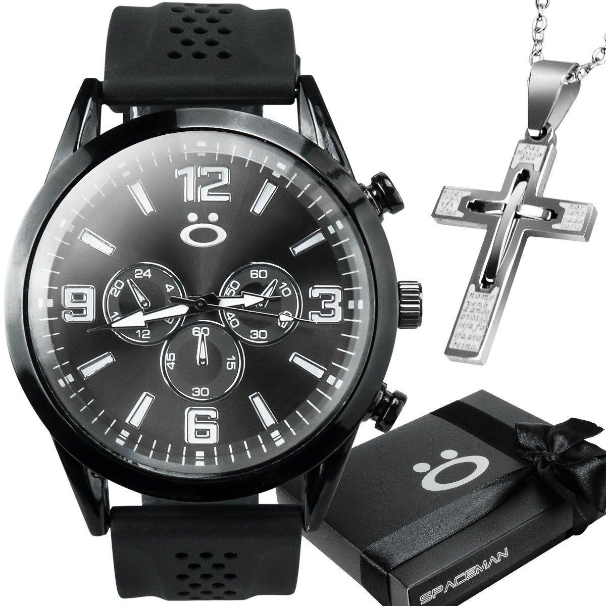 Miniatura Receiving Masculino Steel + Crucifix Chain + Box Casual
