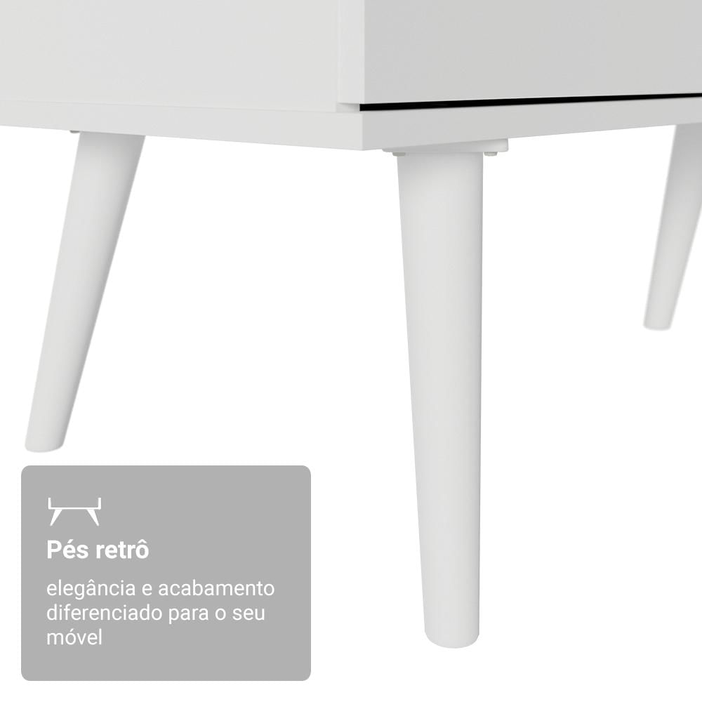 Escrivaninha Em L Mesa Para Computador Gamer 3 Gavetas Lisboa Madesa Branco