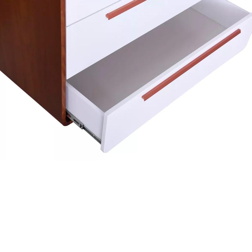 Miniatura Cômoda Infantil Evolutiva Redonda Cor Branca Com Madeira Mel Branco