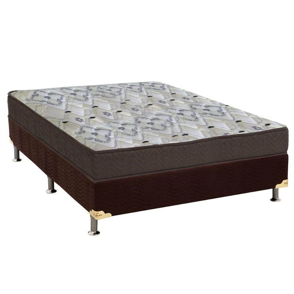 Miniatura Cama Box Viúva: Colchão Ortopédico Ortobom D45/Ep Anatômico Fort Tech Iso 150 + Base Brown(128X188)