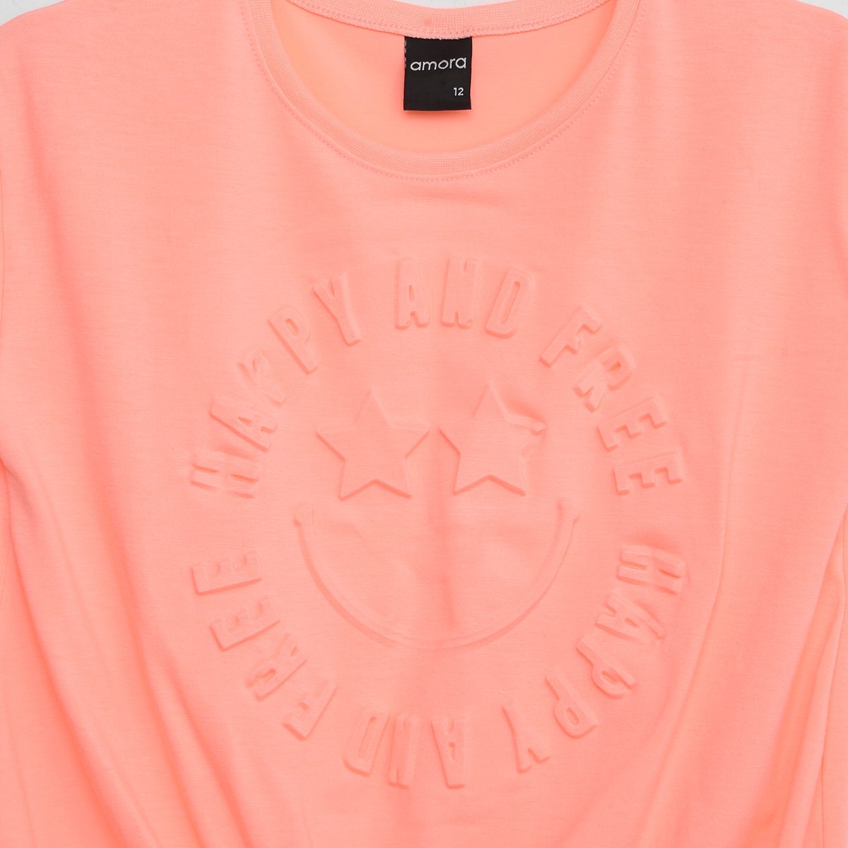 Miniatura Blusa Juvenil Amora Happy And Free Relevo Menina Pink - 12A