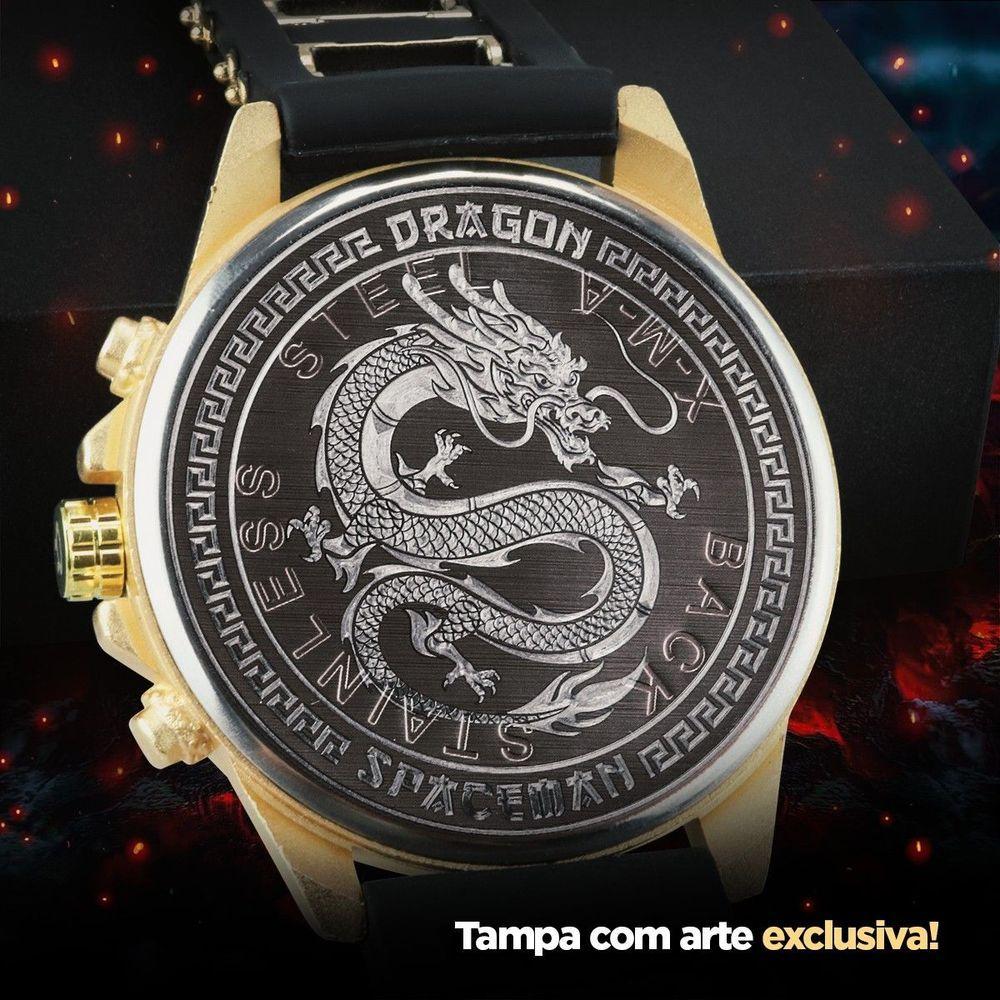 Relogio Masculino Banhado Ouro + Cordão + Relogio Masculino Aço Inox Casual Presente Original Social