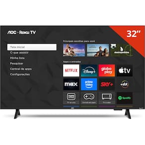 Miniatura Smart TV 32" HD AOC 32S5155/78G Roku TV Wi-Fi Dolby Audio Preta