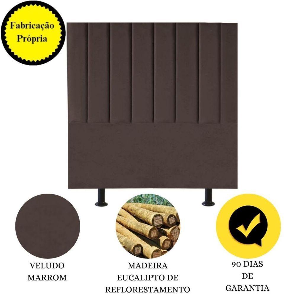 Miniatura Cabeceira De Cama Queen Box 160 Cm Karla Carla Veludo Cor:marrom
