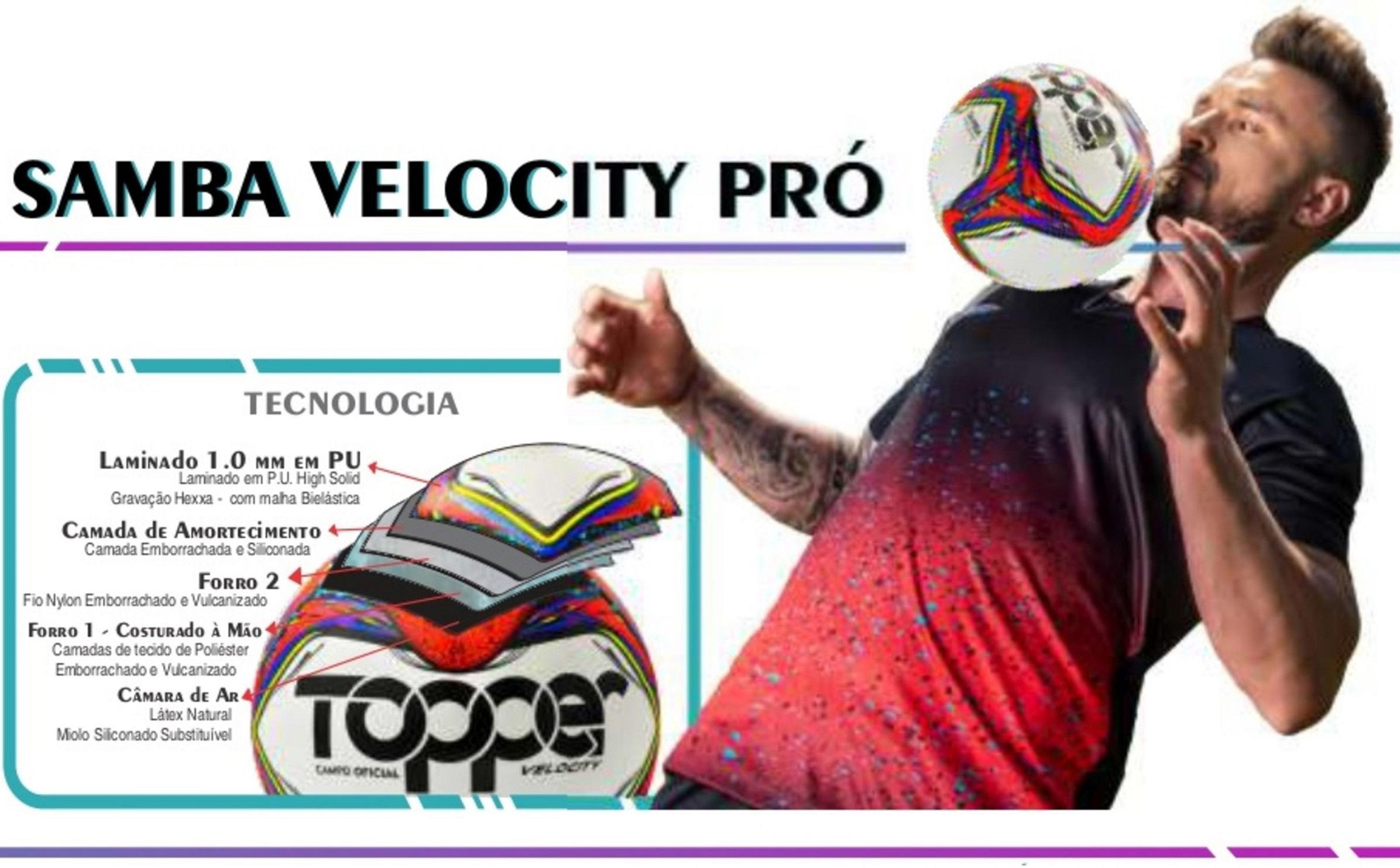 Bola Futebol Oficial Campo Velocity Samba Topper Original Nf