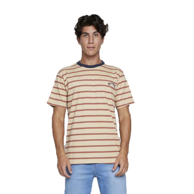 Miniatura Camiseta Billabong Crew Stripe Masculino - Marromverm - MARROM/VERM